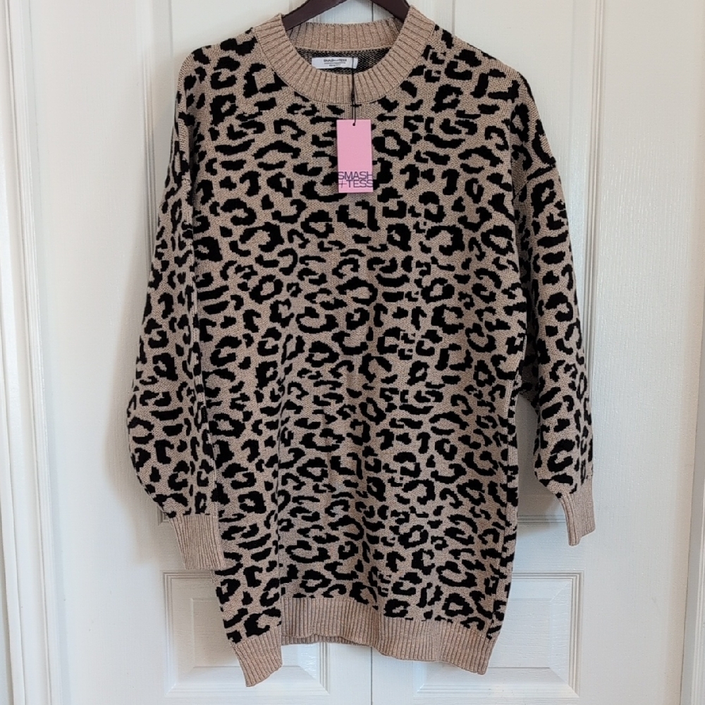 Smash + Tess Long Leopard Sweater